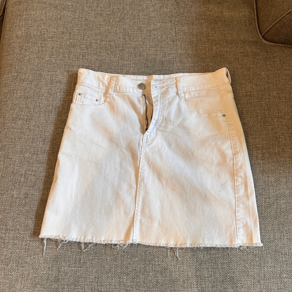 White Denim Skirt